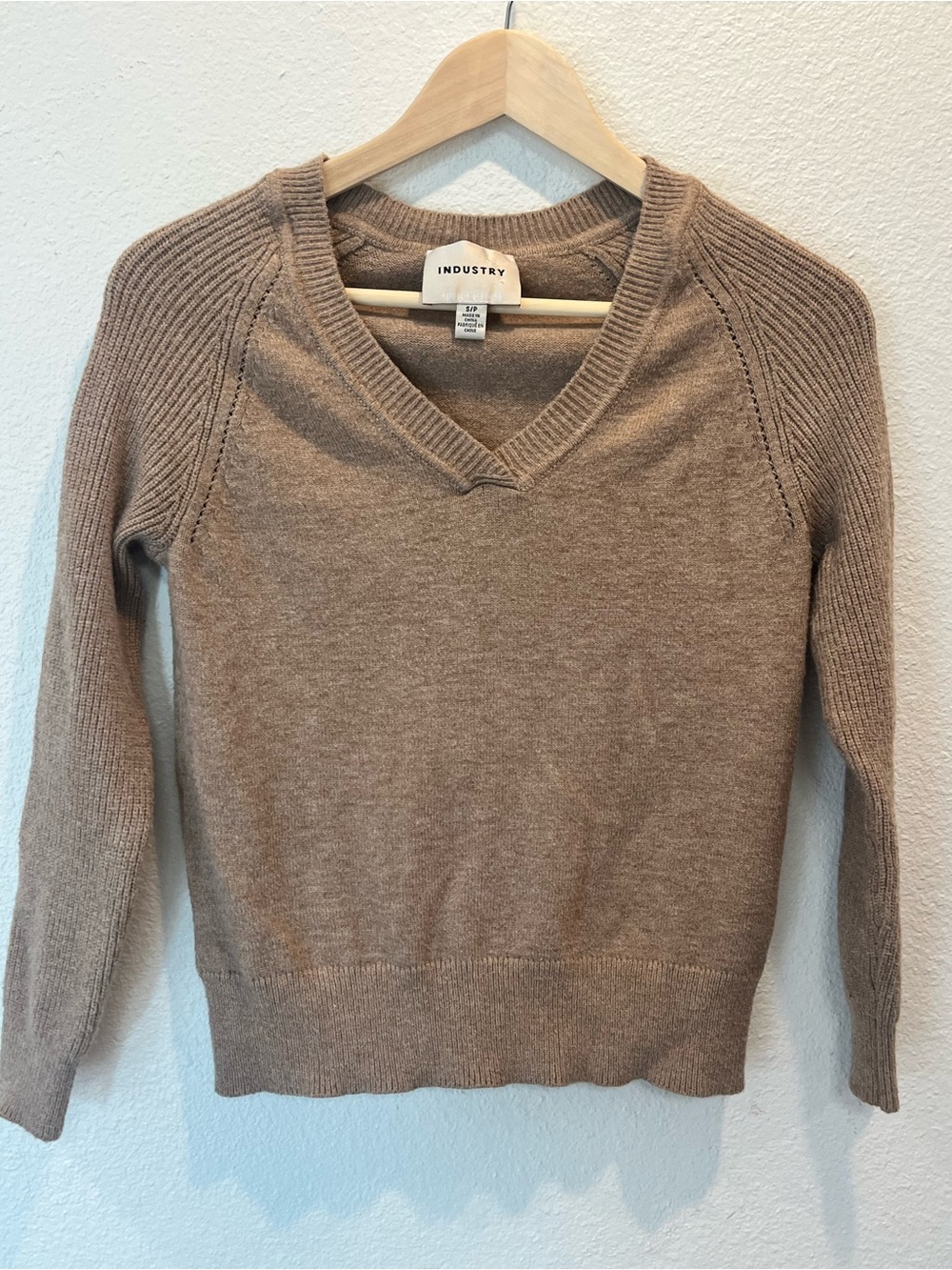 INDUSTRY Taupe V-Neck Sweater
